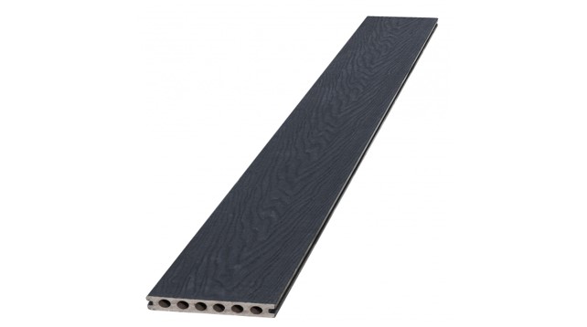 Composiet dekdeel houtstructuur (co-extrusie) zwart 2,3x14,5x420 cm.