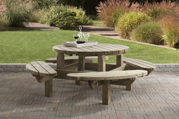 Picknicktafel rond 0414