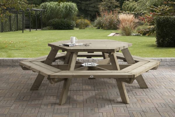 Picknicktafel zeshoek 0438