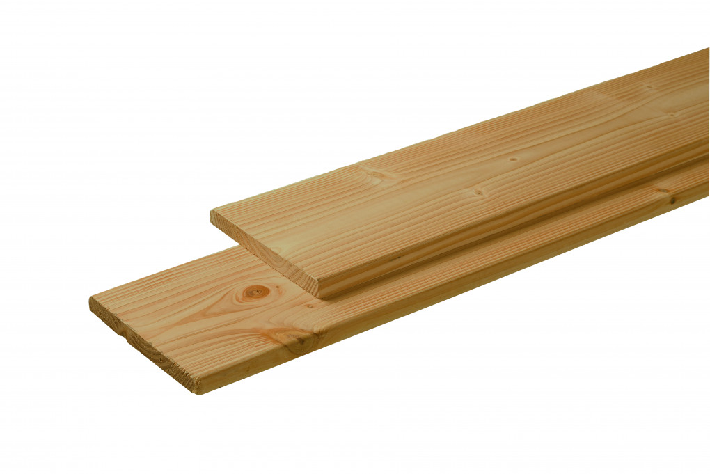 Douglas plank 1-zijde geschaafd 2,8x19,5/24,5 groen geïmpregneerd